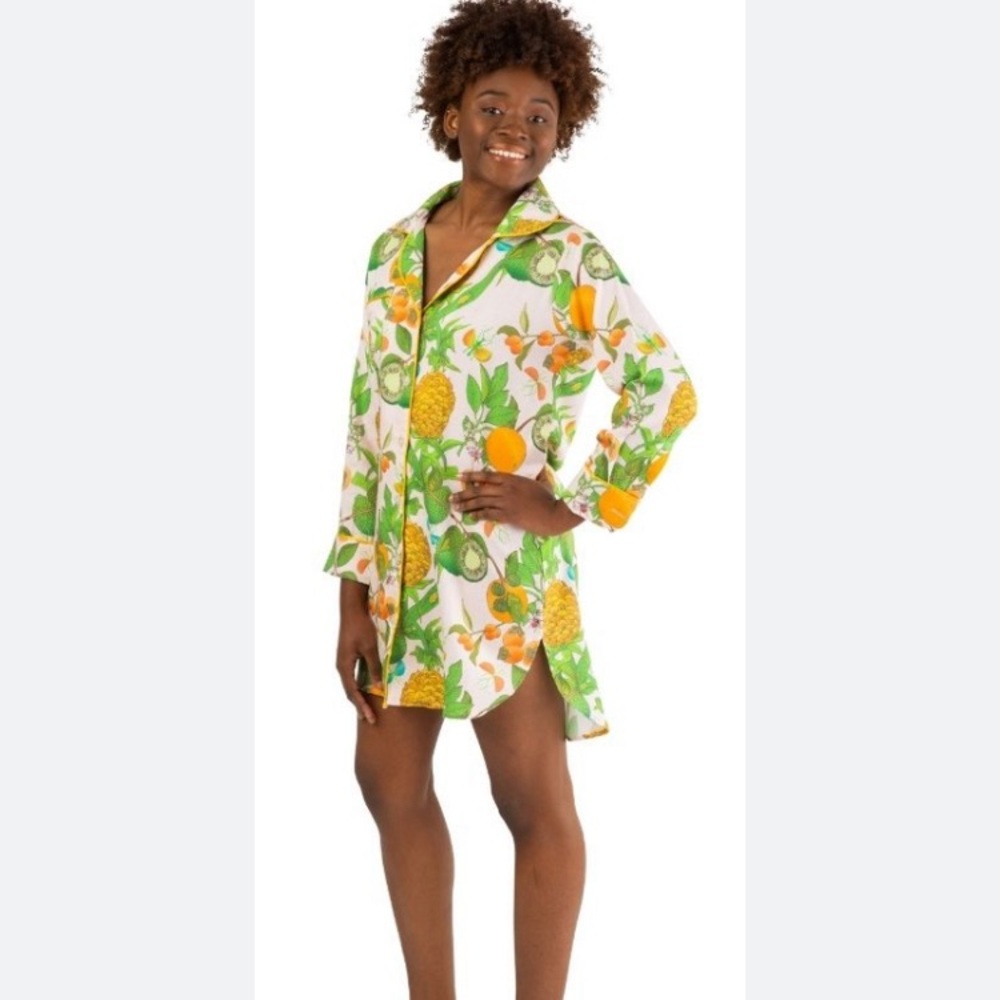 Pineapple Gardens Sleep Shirt — Cotton & Quill.    Size S. New.